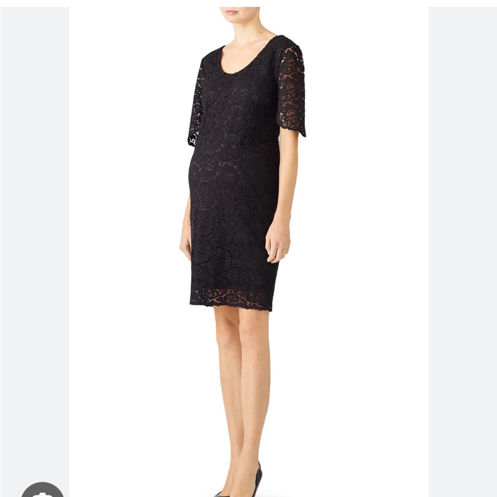 Rosie Pope Elegant Black Lace Maternity Dress